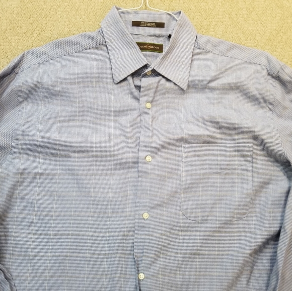 Joseph Abboud Blue Check Dress Shirt 16-34/35 - Picture 11 of 15